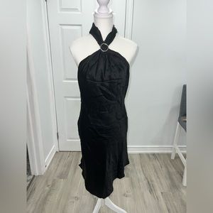 Black Silk Halter Dress